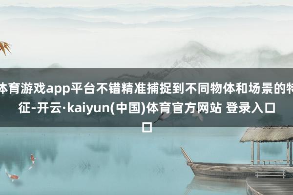 体育游戏app平台不错精准捕捉到不同物体和场景的特征-开云·kaiyun(中国)体育官方网站 登录入口