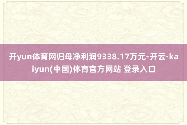 开yun体育网归母净利润9338.17万元-开云·kaiyun(中国)体育官方网站 登录入口