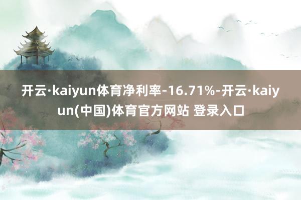 开云·kaiyun体育净利率-16.71%-开云·kaiyun(中国)体育官方网站 登录入口