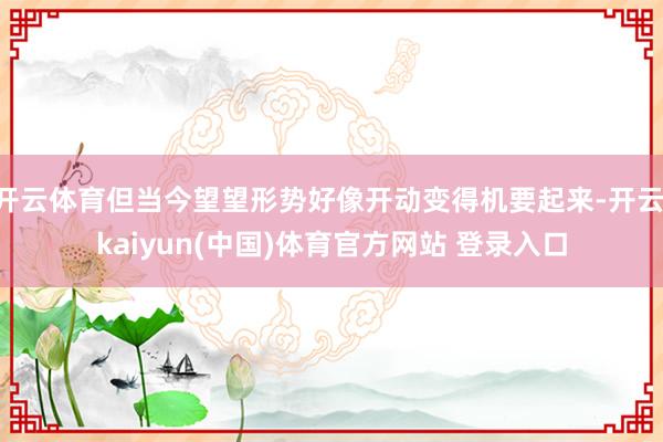 开云体育但当今望望形势好像开动变得机要起来-开云·kaiyun(中国)体育官方网站 登录入口